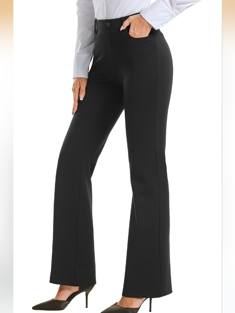 Classic Black Stretch Flare Pants